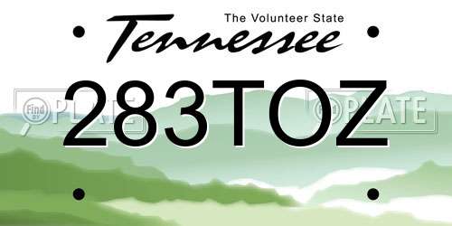283TOZ Tennessee License Plate
