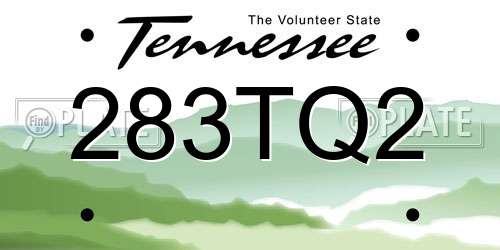283TQ2 Tennessee License Plate