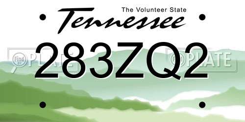 283ZQ2 Tennessee License Plate