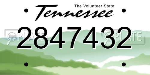 2847432 Tennessee License Plate