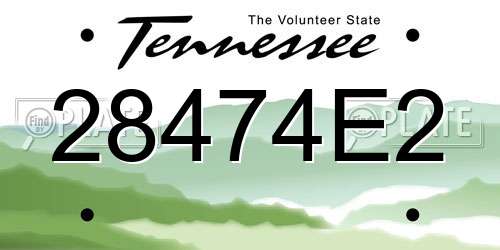 28474E2 Tennessee License Plate
