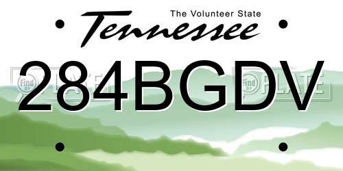 284BGDV Tennessee License Plate
