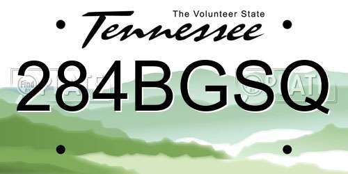 284BGSQ Tennessee License Plate