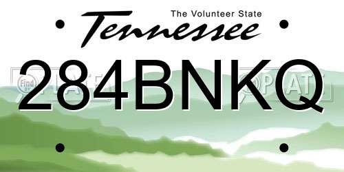 284BNKQ Tennessee License Plate