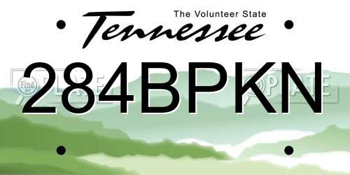 284BPKN Tennessee License Plate
