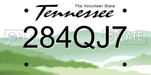 284QJ7 Tennessee License Plate