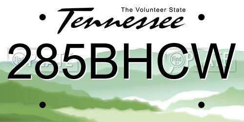 285BHCW Tennessee License Plate