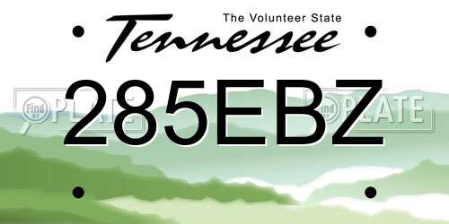 285EBZ Tennessee License Plate