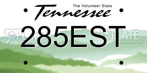285EST Tennessee License Plate