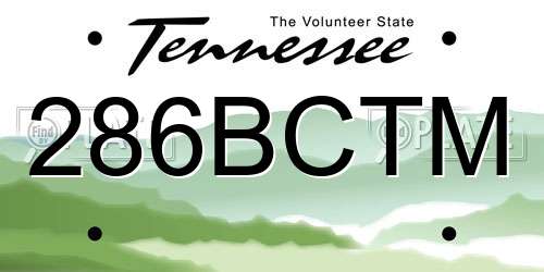 286BCTM Tennessee License Plate