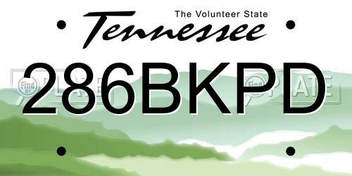 286BKPD Tennessee License Plate
