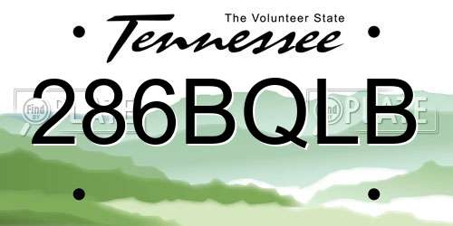286BQLB Tennessee License Plate