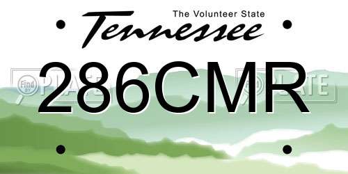 286CMR Tennessee License Plate