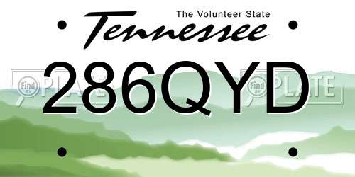 286QYD Tennessee License Plate