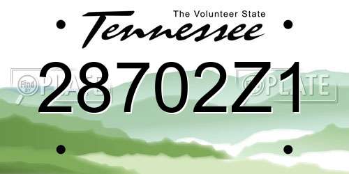 28702Z1 Tennessee License Plate