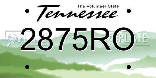 2875RO Tennessee License Plate