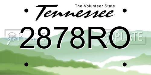 2878RO Tennessee License Plate