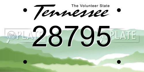 28795 Tennessee License Plate