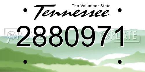 2880971 Tennessee License Plate