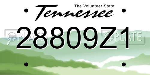 28809Z1 Tennessee License Plate