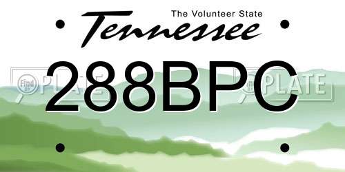 288BPC Tennessee License Plate
