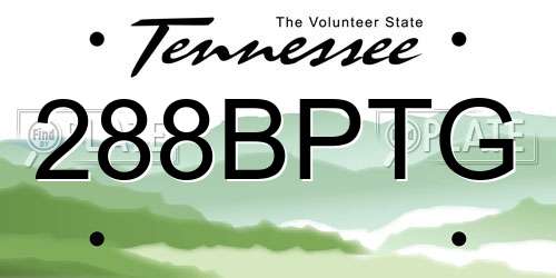 288BPTG Tennessee License Plate
