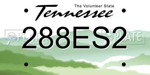 288ES2 Tennessee License Plate