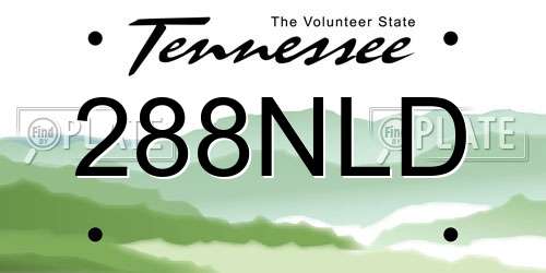 288NLD Tennessee License Plate