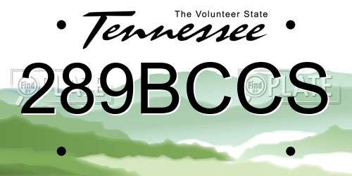289BCCS Tennessee License Plate