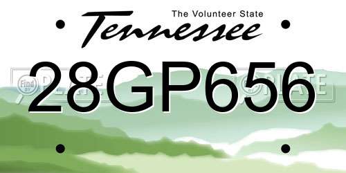 28GP656 Tennessee License Plate