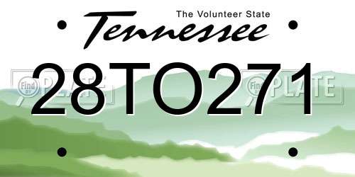 28TO271 Tennessee License Plate