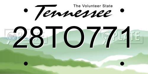 28TO771 Tennessee License Plate