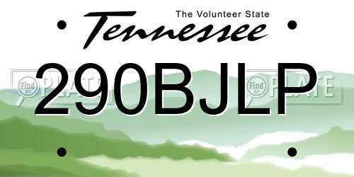 290BJLP Tennessee License Plate