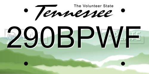 290BPWF Tennessee License Plate