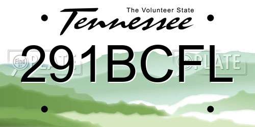 291BCFL Tennessee License Plate