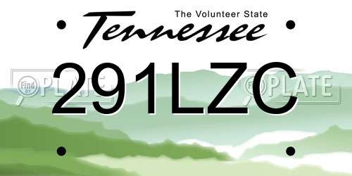 291LZC Tennessee License Plate