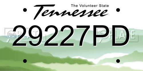 29227PD Tennessee License Plate