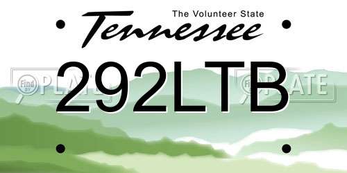 292LTB Tennessee License Plate