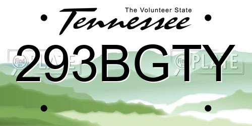 293BGTY Tennessee License Plate