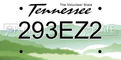 293EZ2 Tennessee License Plate