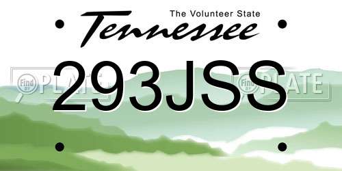 293JSS Tennessee License Plate
