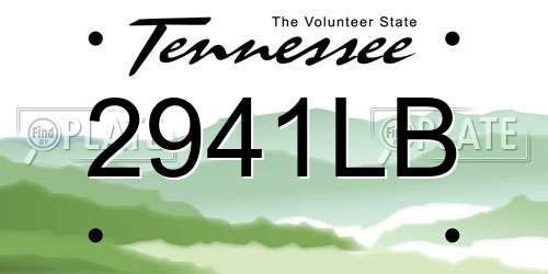 2941LB Tennessee License Plate