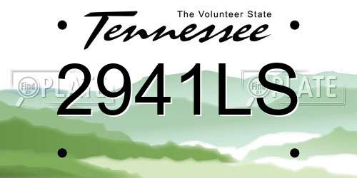 2941LS Tennessee License Plate