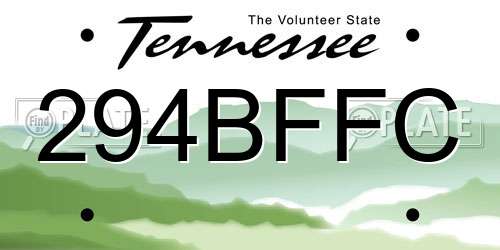 294BFFC Tennessee License Plate