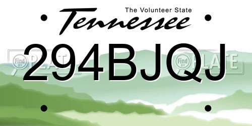 294BJQJ Tennessee License Plate