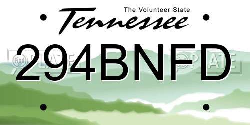 294BNFD Tennessee License Plate