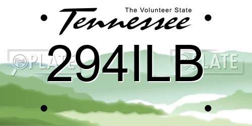 294ILB Tennessee License Plate