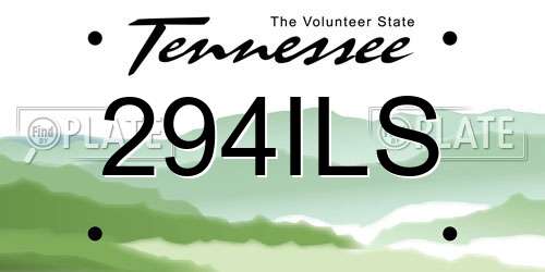 294ILS Tennessee License Plate