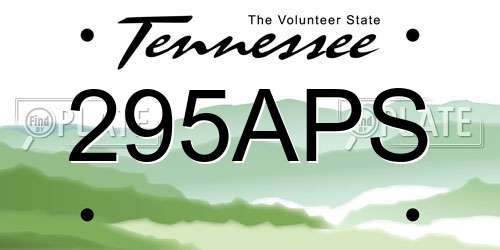 295APS Tennessee License Plate