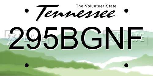 295BGNF Tennessee License Plate